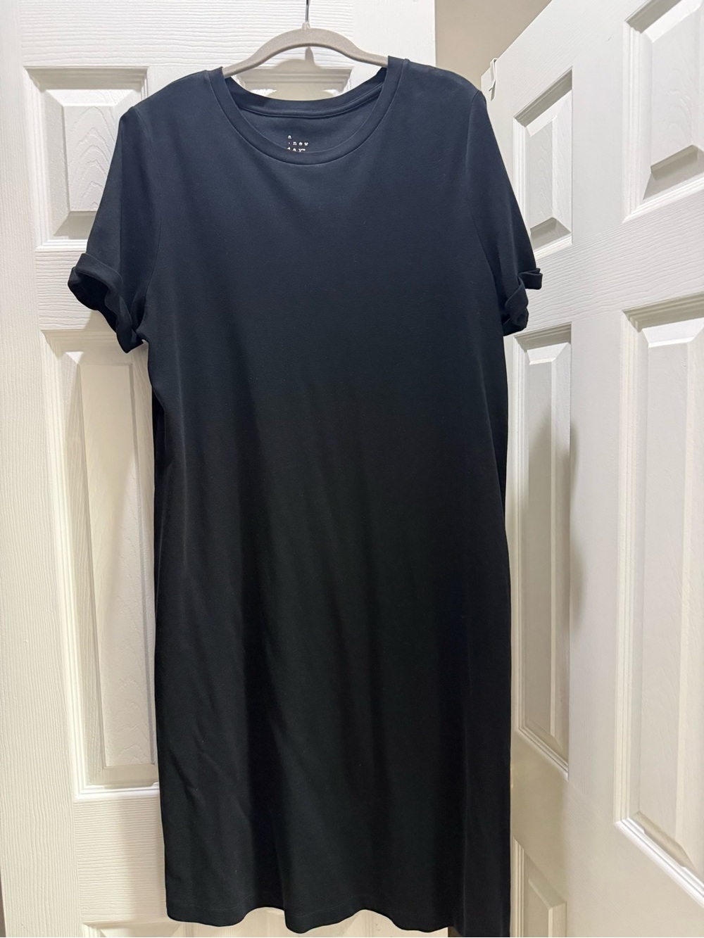a new day Black Short Sleeve Midi Dress